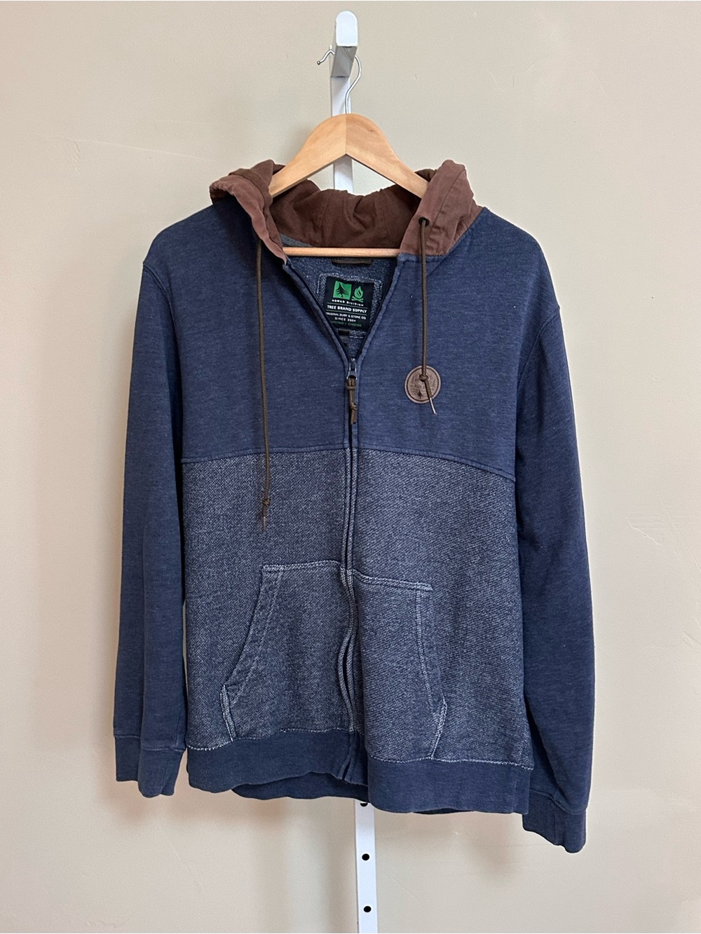 HippyTree Tree Brand Supply Nomad Division Zip Hoodie Men’s M Blue Brown